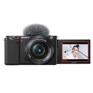 Sony Alpha ZV-E10L 24.2 Mega Pixel Interchangeable-Lens Mirrorless vlog Camera with 16-50 mm Lens, Made for Creators | APS-C Sensor | Advanced Autofocus | Clear Audio & 4K Movie Recording - Black